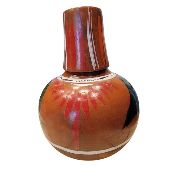 Hand-Painted Mexican Folk Art Vase – Boho Southwestern Home Decor - Picture 4 of 9